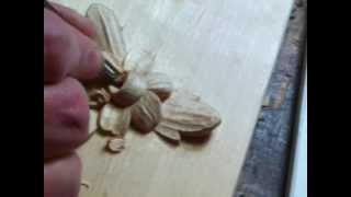 WOODCARVING  Carving a Simpel Flower [upl. by Akenihs]