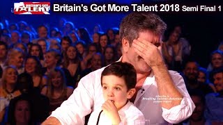 Simon Cowell and son Eric who Steals the Show Britains Got Talent 2018 Semi Final BGT S12E08 [upl. by Nairrod666]