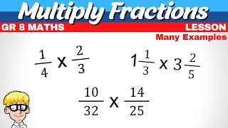 Multiply Fractions Grade 8 [upl. by Nylesoj144]