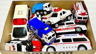 【パトカー🚓救急車🚑消防車🚒】おもちゃのミニカーで坂道走行！サイレン鳴る [upl. by Ssac]