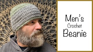 Men’s Crochet Beanie  Men’s Crochet Hat  Easy Crochet Hat [upl. by Eleon950]