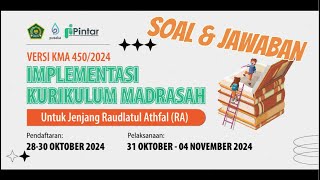 Soal dan Jawaban Pelatihan IKM Jenjang RA Pintar Kemenag [upl. by Shamus]