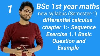 BSc first year Maths Semester1unit1  chapter 1 Sequence Exercise 11 Basic and Questions [upl. by Atteroc]