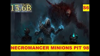 Diablo 4 Necromancer Minions Mendeln Build PIT 98 Clear Season 6 Necro Build diablo4 [upl. by Yvehc]