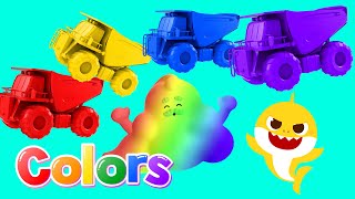 Learn Colors with Rainbow Cloud  Dump Truck  Color Trucks  Baby Shark Colors for kids [upl. by Odlawso]