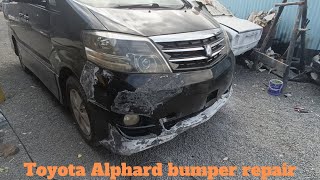 Toyota Alphard bumper repair and respray [upl. by Oliver886]