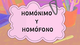 Clases de palabras homónimos y homófonos [upl. by Aysab]