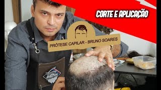 🔴Prótese Capilar Masculina Corte e Aplicação [upl. by Tinaret]