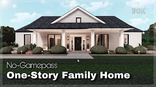 BLOXBURG  OneStory Family Home  NoGamepass  House Speedbuild [upl. by Dorran]