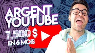 Monétisation YouTube  combien on gagne les 6 premiers mois 🤑 [upl. by Anihsit]