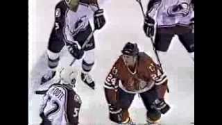 Bob Probert smacks Peter Forsberg amp goes after Adam Foote [upl. by Earahc]