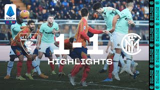 LECCE 11 INTER  HIGHLIGHTS  Mancosu cancels out Bastonis opener ⚫🔵 [upl. by Colyer215]