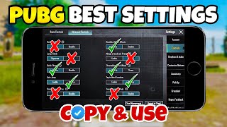 PUBG MOBILE BEST SETTINGS☑️THAT WILL MAKE YOU PRO PLAYER🔥COPY AND USE [upl. by Yhtomit656]