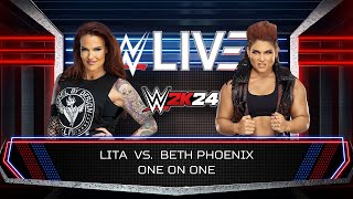 WWE 2K24  Lita vs Beth Phoenix  WWE Live  PC 1080p [upl. by Kcor]