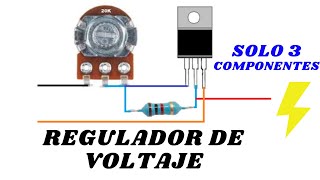 REGULADOR DE VOLTAJE CASERO ⚡ CON SOLO 3 COMPONENTES [upl. by Rolyt]