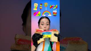 Random Rainbow Food ASMR Mukbang 2 🌈 food asmr mukbang challenge mukbang [upl. by Sldney]