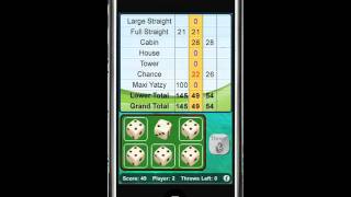 iPhone dice throwing game YatzyYahtzee or Maxi Dice [upl. by Aenit679]