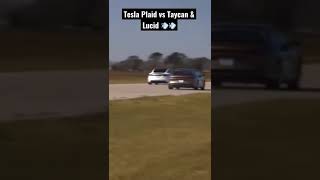 Tesla Plaid vs Porsche Taycan amp Lucid tesla taycan lucid [upl. by Llehsor]