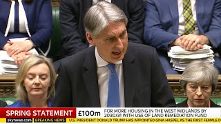 Philip Hammonds spring statement  13th March 2018 [upl. by Nnayr]