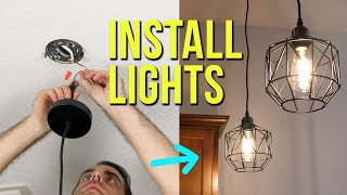 How to Install Ceiling Light Fixtures  New amp Replacement Pendant Lighting [upl. by Cioffred]