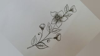 Flowers Drawingeasy Drawing Tutorialembroidery patterns UKarts786 [upl. by Acquah]