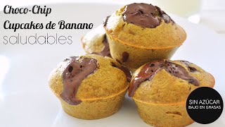 Cupcakes Saludables de Banano con Chispas de Chocolate [upl. by Thamora690]