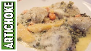 YiaYias Greek Recipe  Agginares Avgolemono Artichokes With Potatoes in Egg Lemon Sauce [upl. by Demeter]