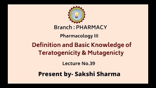 Pharmacology  III  Definition and Basic Knowledge of Teratogenicity amp Mutagenicity [upl. by Griffith]