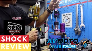 AV Moto Rear Shock Review Featuring OKM Racing [upl. by Nylirrehs]