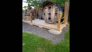 TheTrace Resort Cottages getaway Ontario lake icebath Sauna Relax unwind oaklake [upl. by Pepper233]