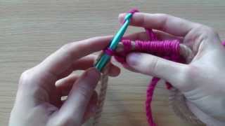 Knooking crossed knit stitch for left handed [upl. by Appilihp]