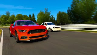 Assetto Corsa  Nordschleife  Ford Escort RS1600 vs Ford Mustang GT [upl. by Sufur]