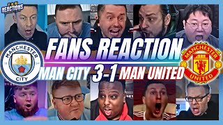 MAN UNITED FANS REACTION TO MAN CITY 31 MAN UNITED  PREMIER LEAGUE [upl. by Ydderf]