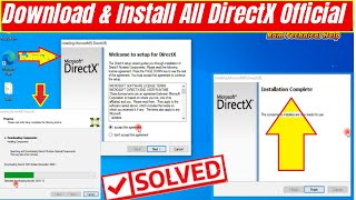 How to Download and Install All DirectX Official and Fix All Directx Error [upl. by Perce481]