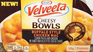 Velveeta Cheesy Bowls Buffalo Style Chicken Mac Review [upl. by Vanessa254]