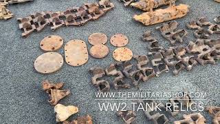 WW2 Relic Tank Tracks Armour Parts amp Wheels  The Militaria Shop [upl. by Annairam]