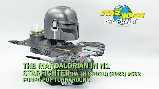 The Mandalorian in N1 Starfighter with Grogu 592 2023  Star Wars Funko Pop Turnaround [upl. by Aittam]