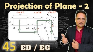 2  Projection of Plane Basics Drawing Process amp Solved Example Explained in Engineering Drawing [upl. by Merissa]