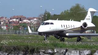 Bombardier Challenger 350 N350PH takeoff San Sebastian airport EASLESO [upl. by Dareg181]