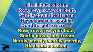 Karaoke for kids  Row row row your boat  slow  with backing melody [upl. by Barclay]