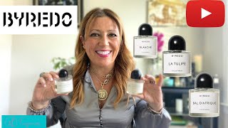 ⭕️ BYREDO REVIEW  BAL DAFRIQUE  LA TULIPE  BLANCHE  INFLORENSCENCE CLEAN FRESH PERFUMES REVIEW [upl. by Kimmel]