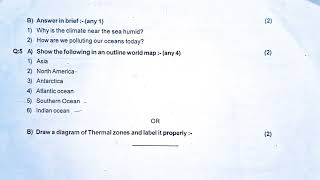 6 th std 1st Semister Exam 24 Geography Question Paper Pattern for Practice [upl. by Cohlette299]