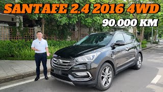 ✅Góc xe cũ Hyundai Santafe 24 2016 4WD màu đen lăn bánh 90000 km 7 chỗ gầm cao option kịch [upl. by Mcleroy]