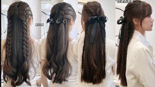 Super Easy amp Cute Braid Hairstyles Tutorials Korean Style for Girls 🔥🌴 [upl. by Scrivings]