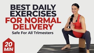 Best Pregnancy Exercises For Normal Delivery 20Min Birth Prep [upl. by Browning381]