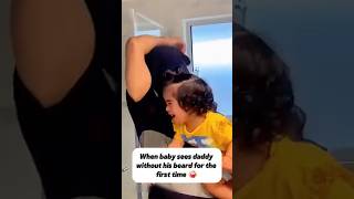 Kids seeing their Dad without beards for the first time funny youtubechamps shorts [upl. by Shear290]