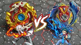 Spriggan Requiem vs Strike God Valkyrie Shu vs Valt Beyblade Burst God Battle ベイブレードバースト [upl. by Nelrac607]