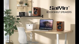 Saiyin Bluetooth Bookshelf Speakers [upl. by Pages]