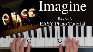 Imagine John Lennon Key of CEASY Piano Tutorial [upl. by Plerre173]