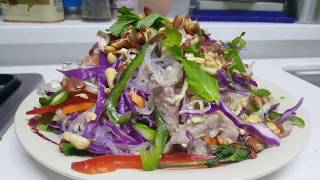 ញាំមីសួ Asian salad with glass noodles [upl. by Cumings]